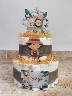 Tarta pañales 2 piso Jungla