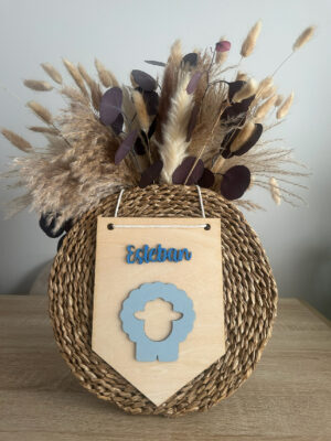 Banderín nombre personalizado obeja